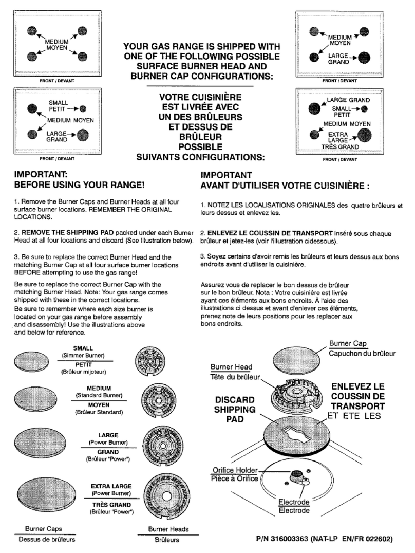 Frigidaire FGF337AWA Quick guide