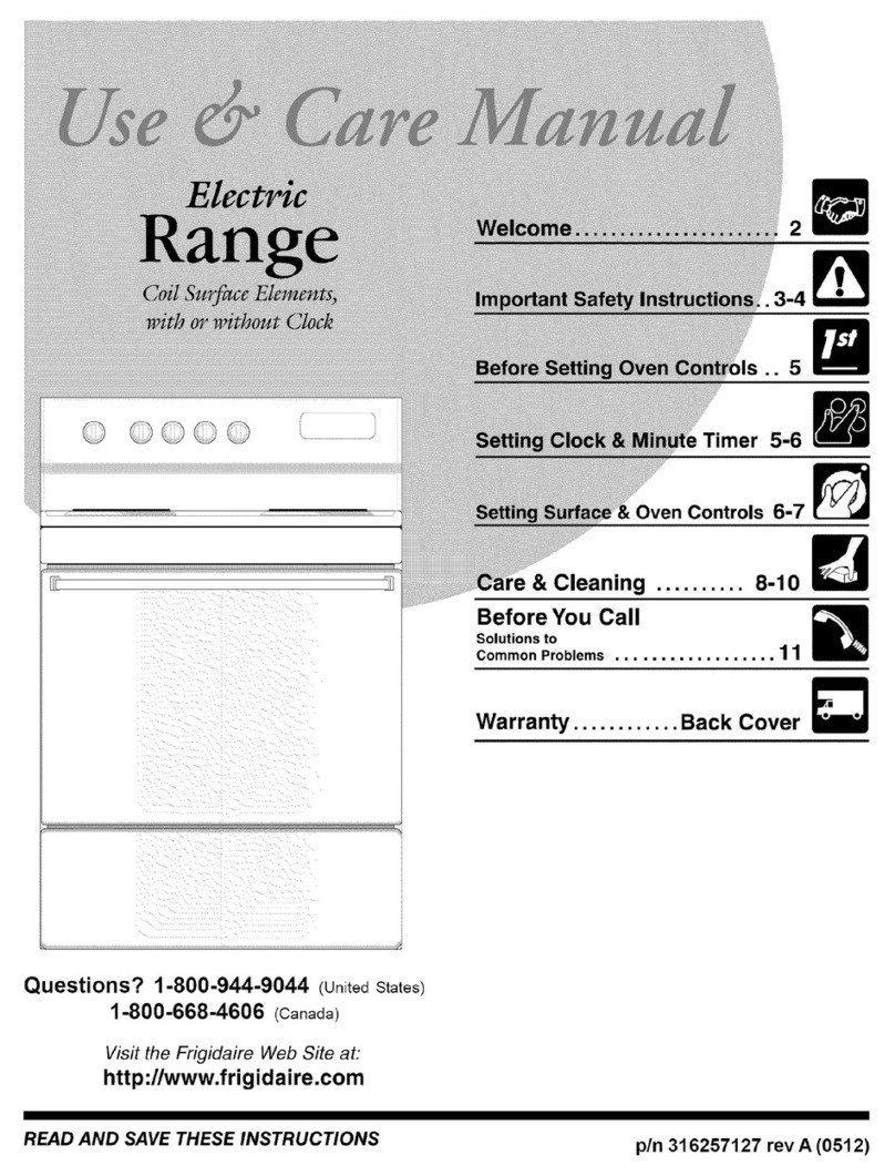 Frigidaire FEF316BSH User manual Frigidaire FEF316BSH User manual