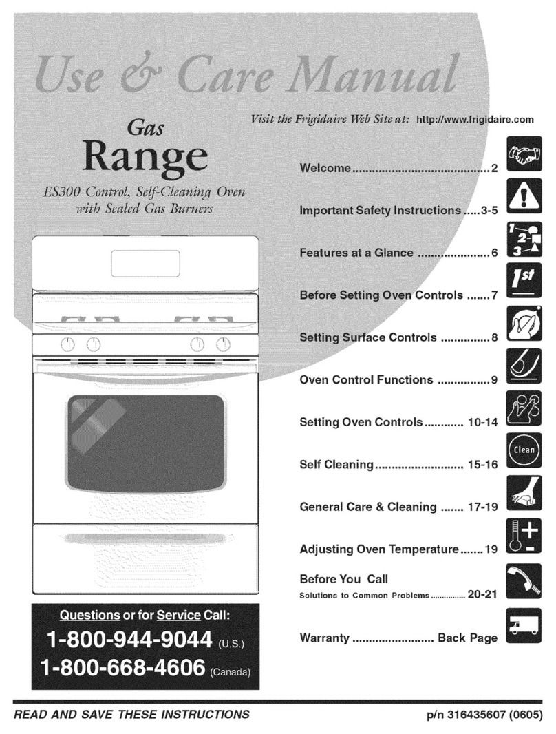 Frigidaire CFGF366FCE Use & care manual
