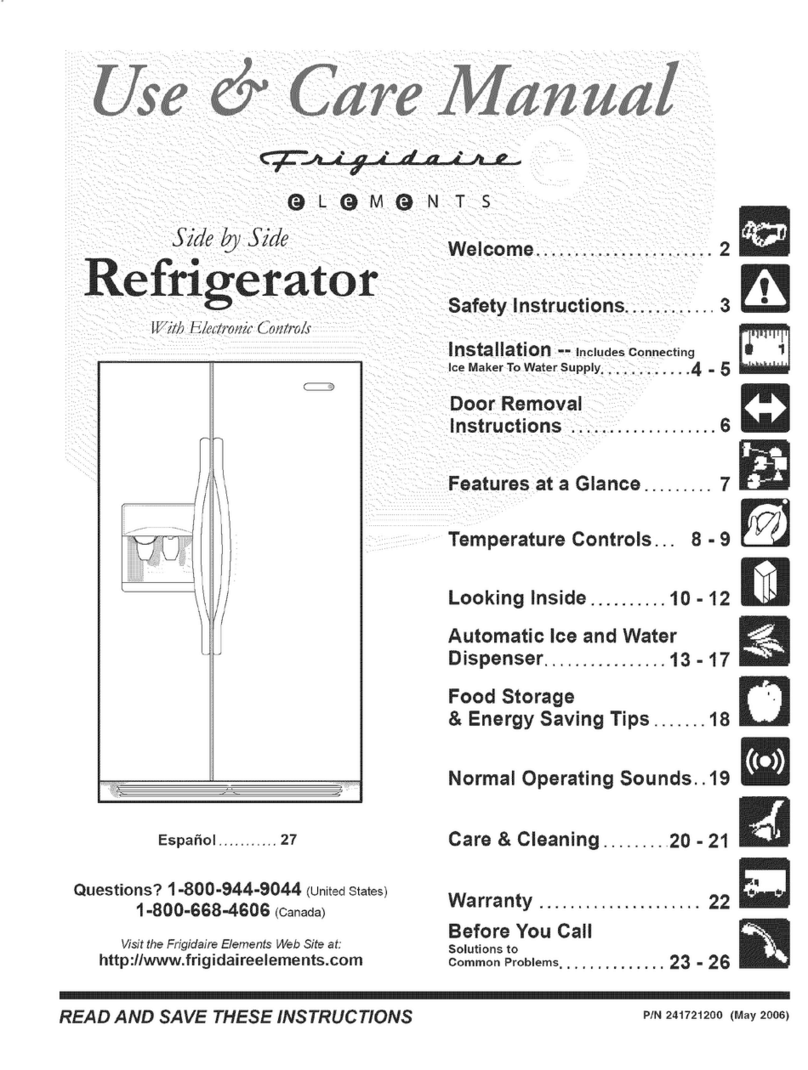 Frigidaire LECR23EFE3 User manual Frigidaire LECR23EFE3 User manual