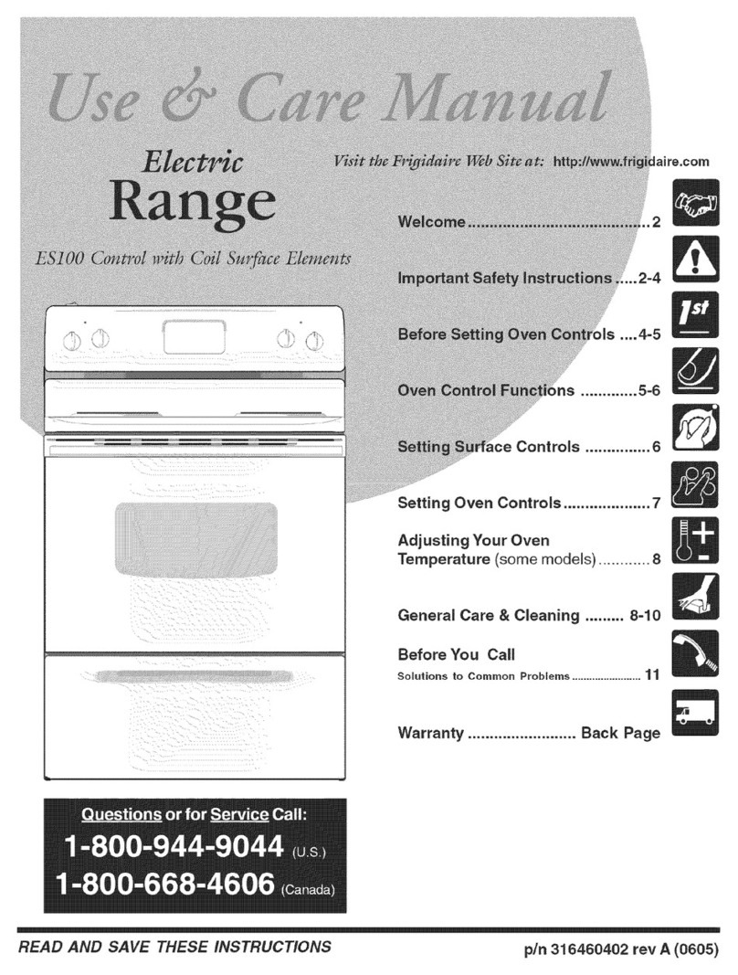 Frigidaire CFEF312GQA Use & care manual