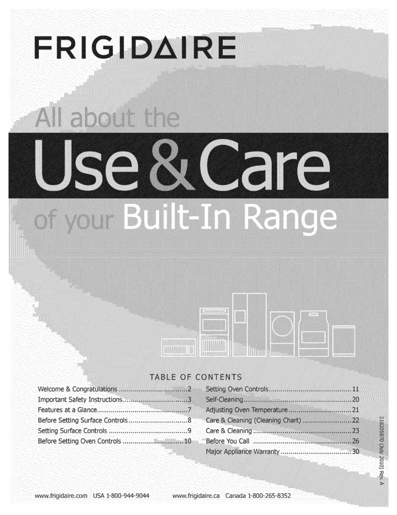 Frigidaire CFGS3035LS2 Owner's manual