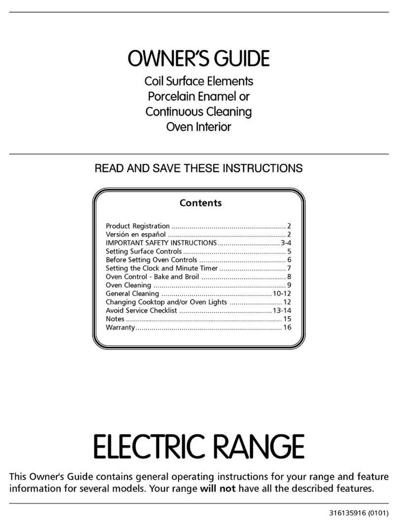 Frigidaire FEF305PHWC owner's guide