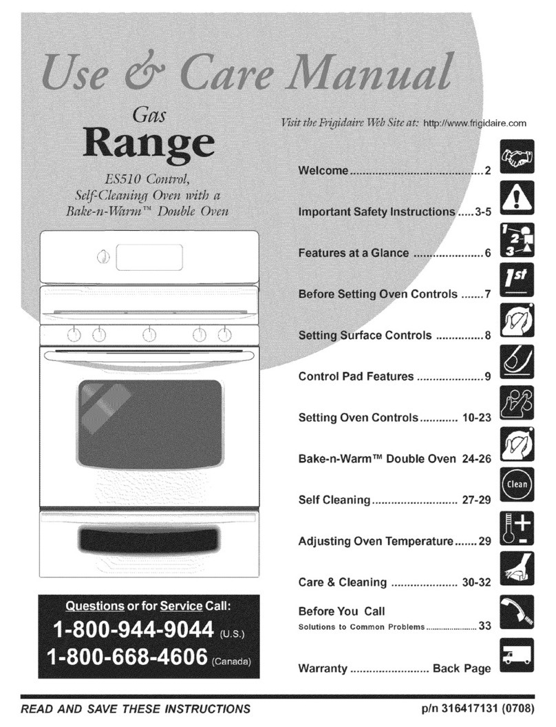 Frigidaire PLGFMZ98GCB Use & care manual