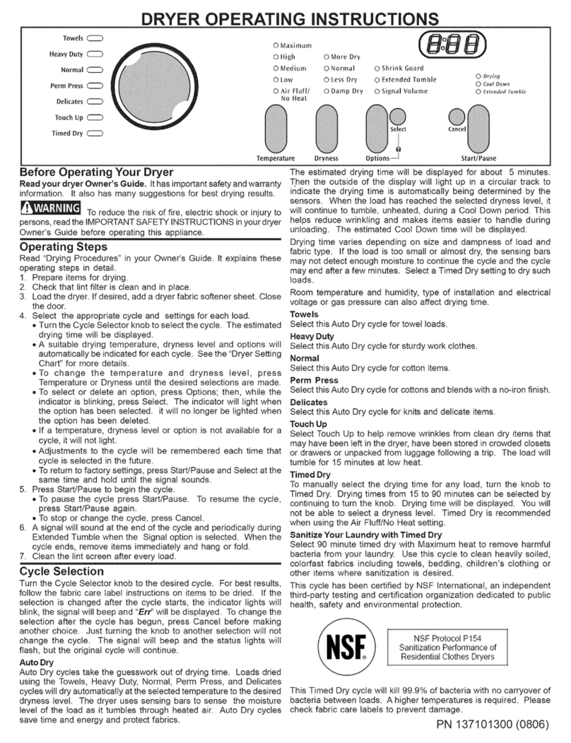 Frigidaire AGQ6700FS1 User manual