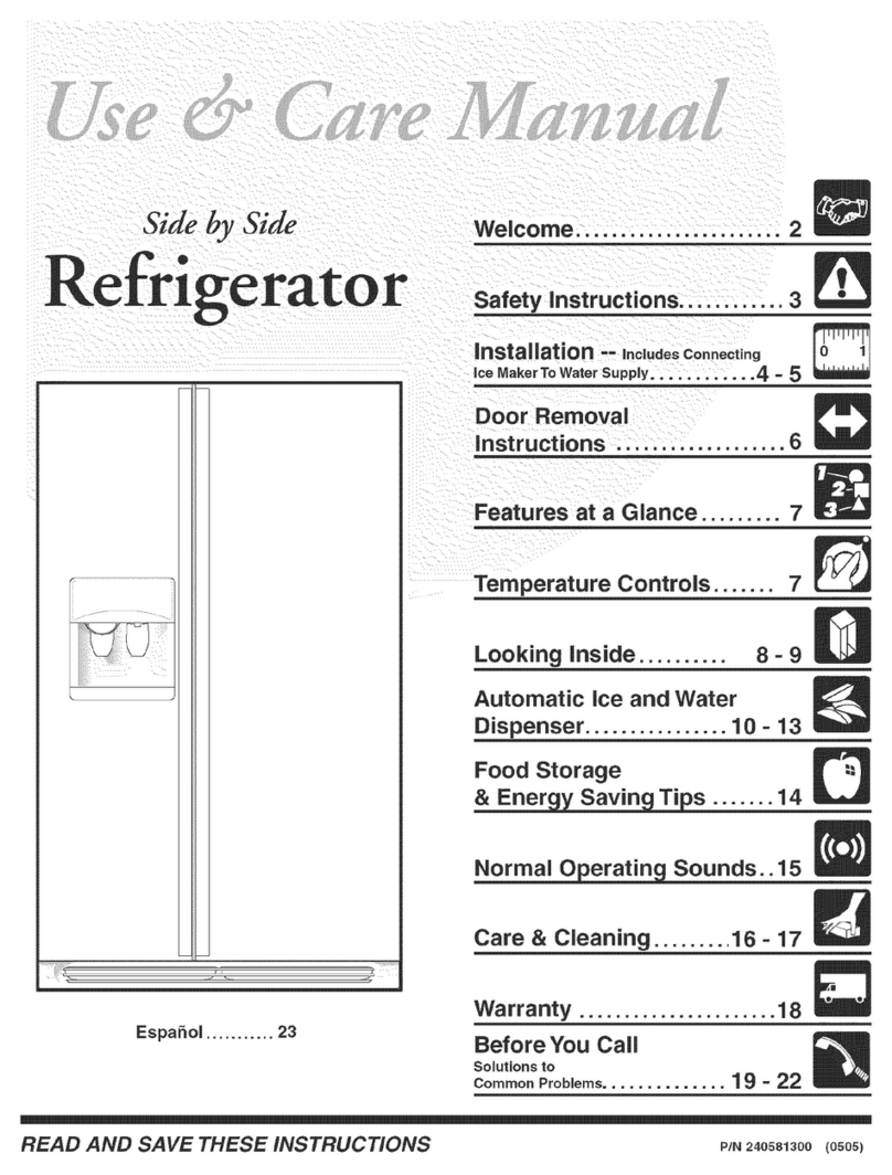Frigidaire FRS3R3EW1 Use & care manual