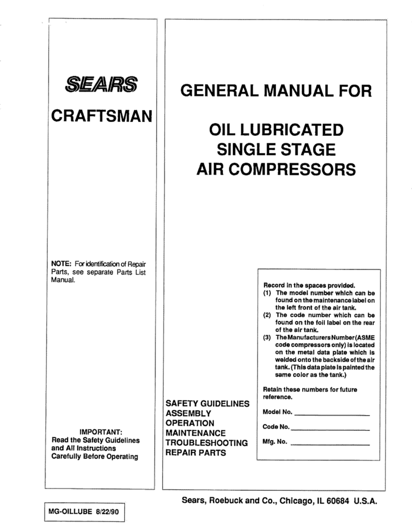 Craftsman MG-OILLUBE Air compressor Instruction Manual