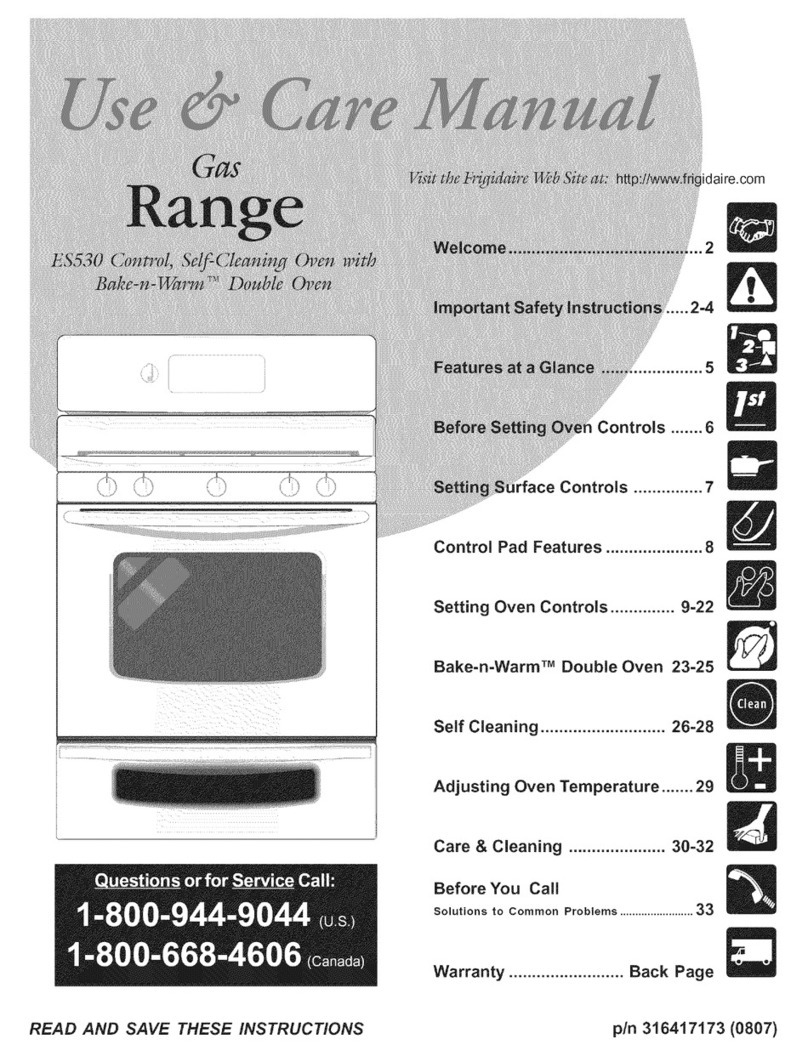 Frigidaire PLGFMZ98GCH Use & care manual