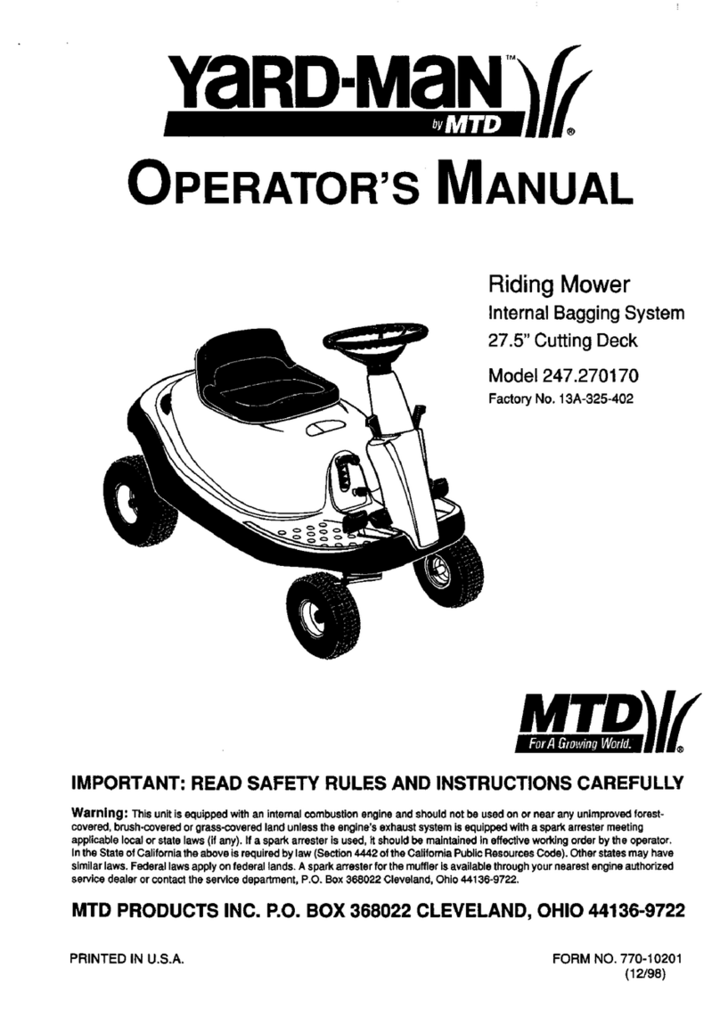 Yard-Man 247.270170 Operator's manual