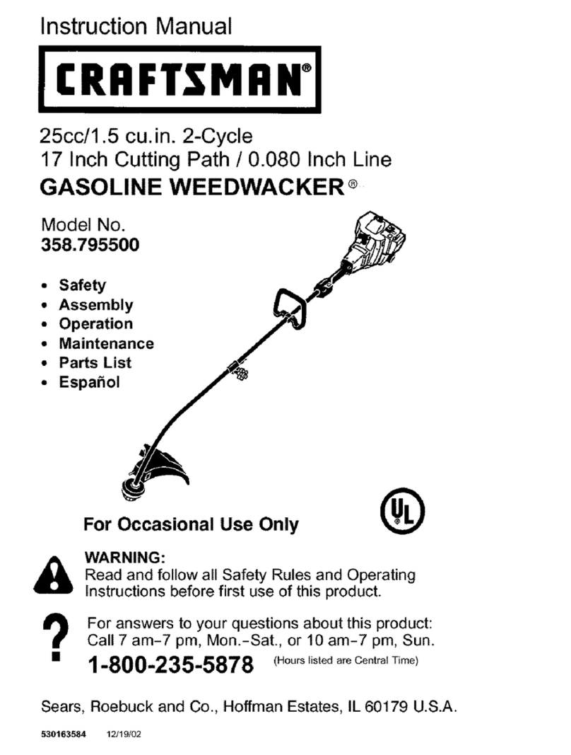 Craftsman WEEDWACKER 358.795500 instruction manual