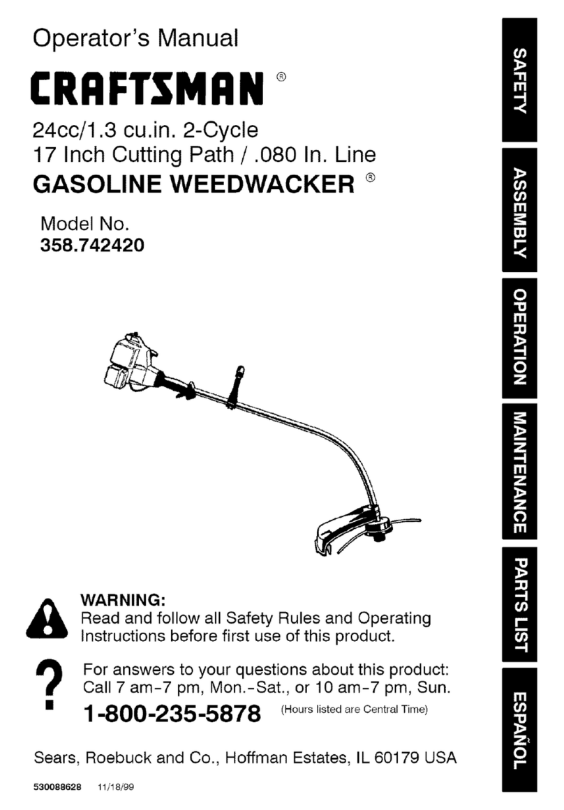Craftsman WEEDWACKER 358.742420 Operator's manual