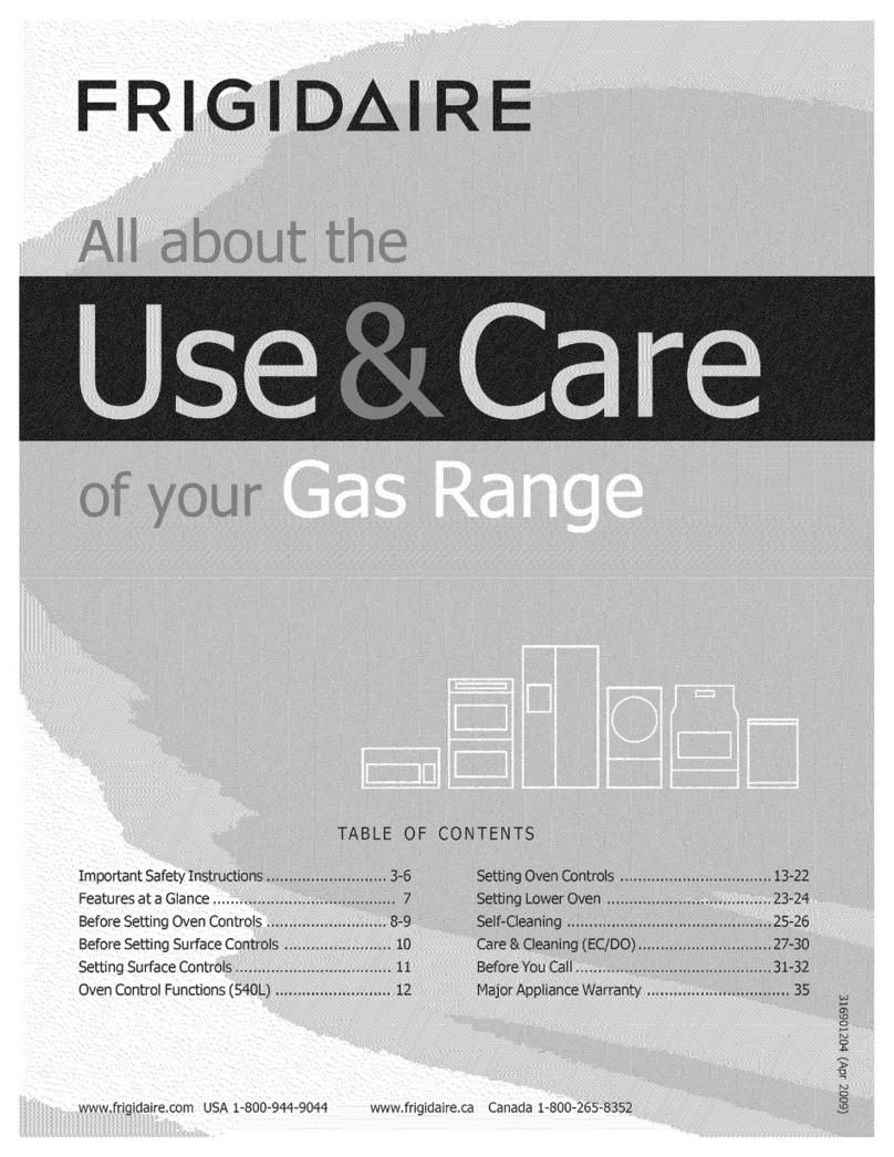 Frigidaire FGGF305MKFB Owner's manual
