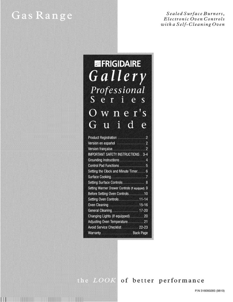 Frigidaire FGF379WECS owner's guide