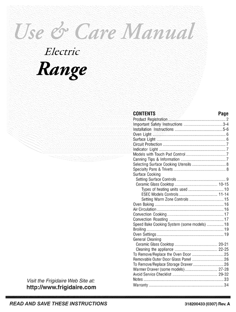 Frigidaire PGLEF385CQ3 User manual