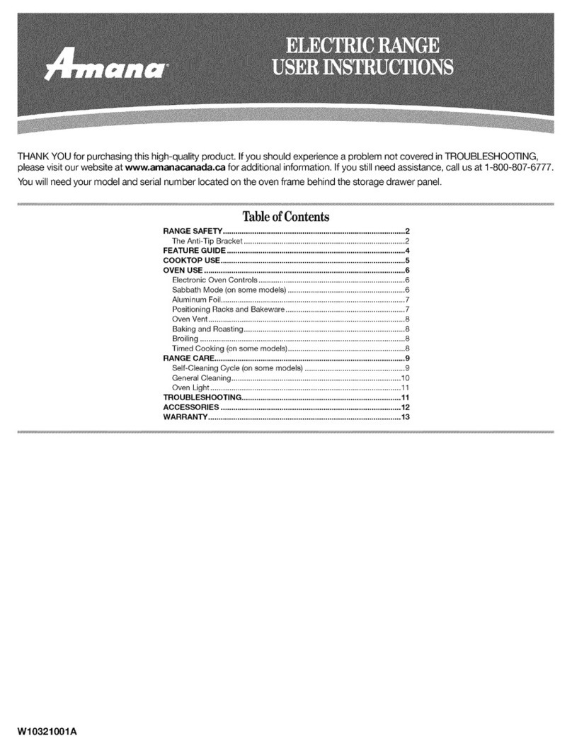 Amana ELECTRIC RANGE User manual