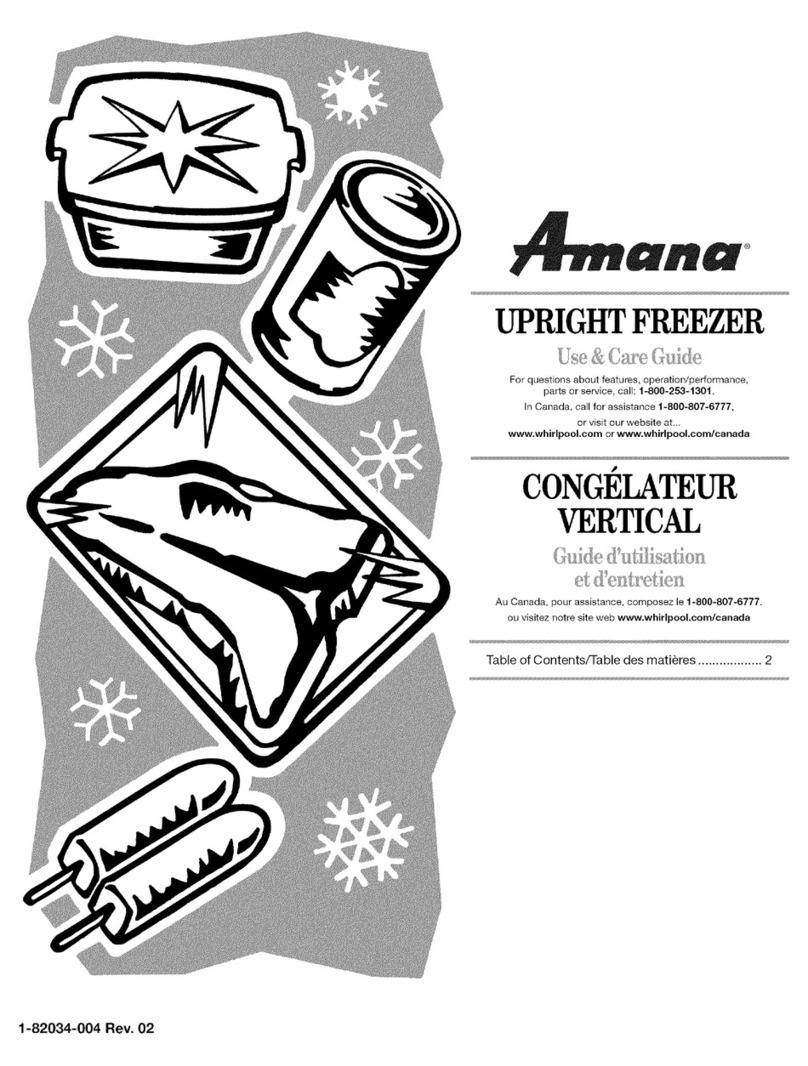 Amana UPRIGHT FREEZER Use & care guide