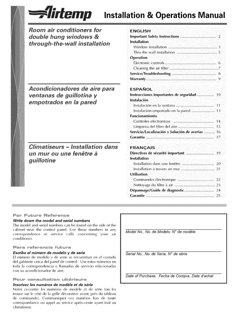 Airtemp Room Air Conditioners s User manual