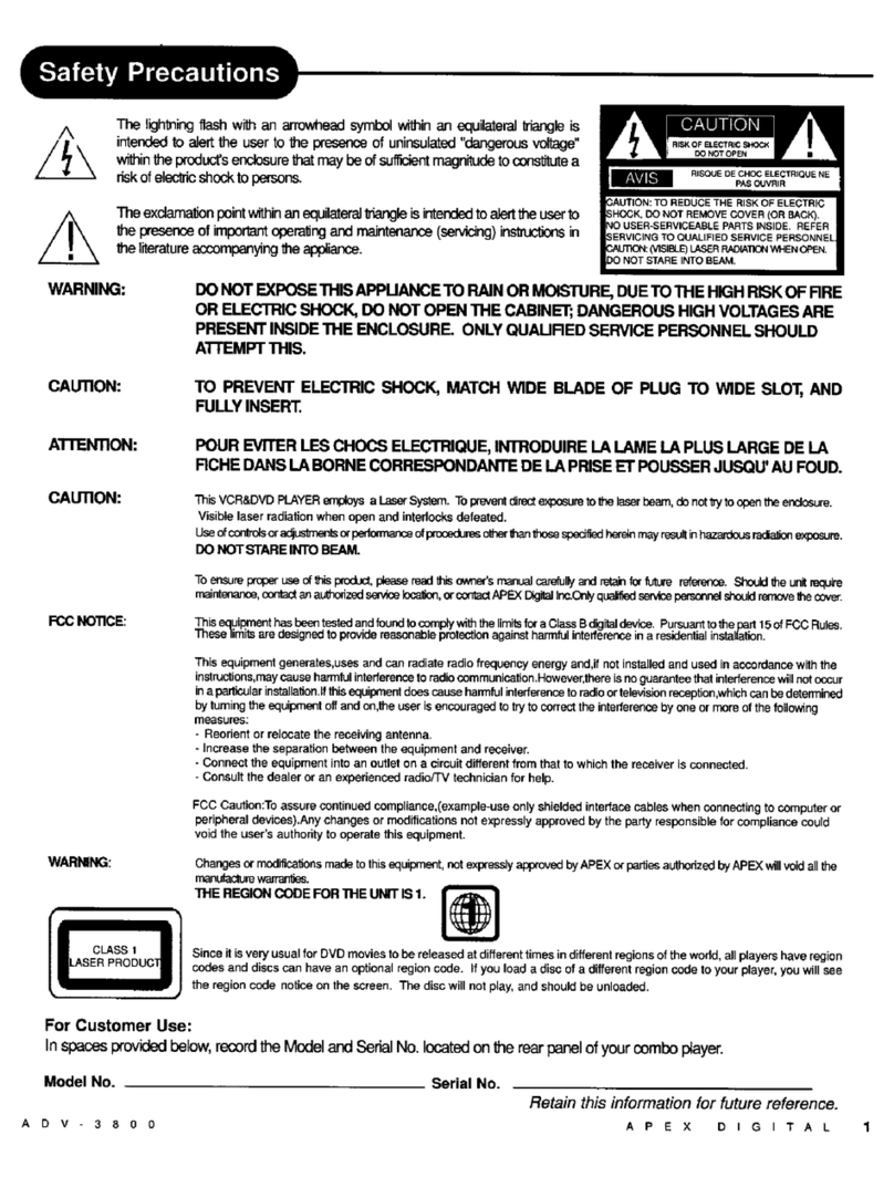 Apex Digital ADV-3800 User manual