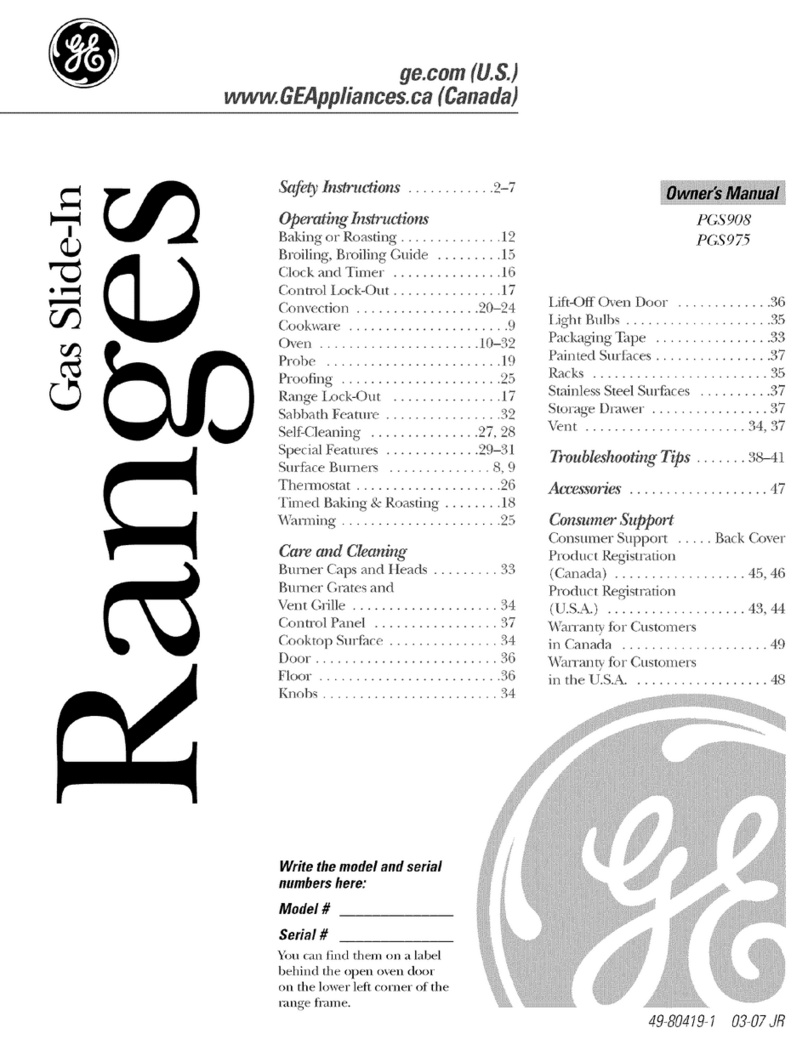 GE Profile PGS908 User manual