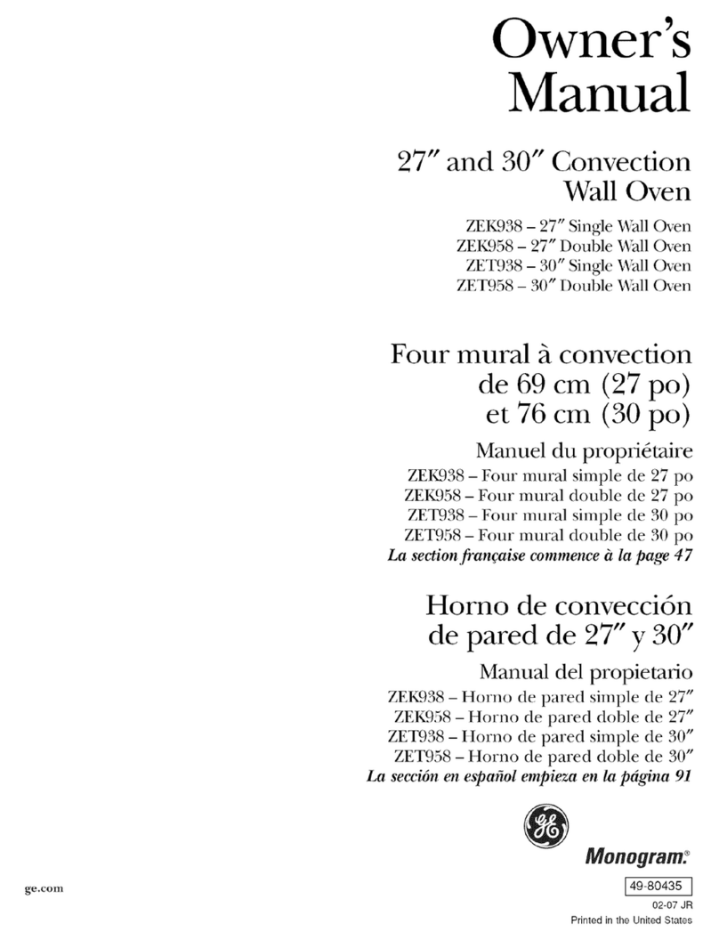GE Monogram ZEK938 User manual