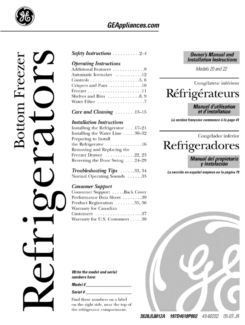 GE GBS20KBPAWW and Operating instructions GE GBS20KBPAWW and Operating instructions
