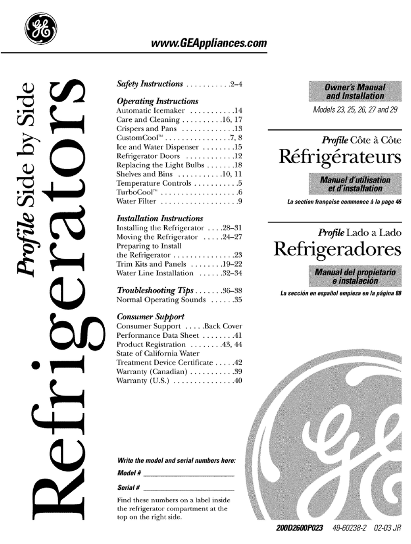 GE PSS26NHPACC and Owner's manual and installation GE PSS26NHPACC and Owner's manual and installation