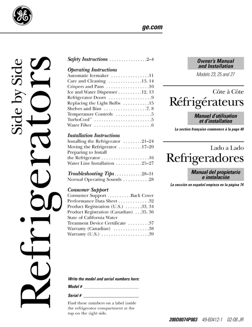 GE GSC23LGRDBB and Safety guide