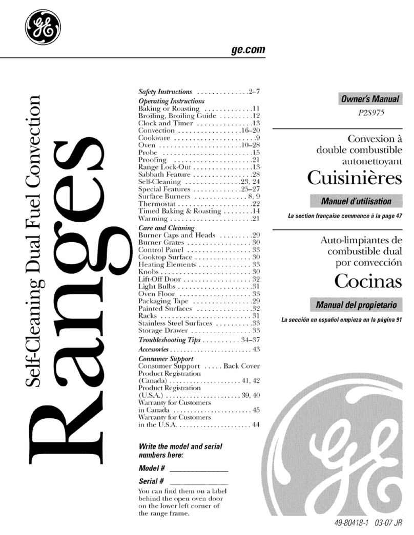GE Profile P2S975 User manual