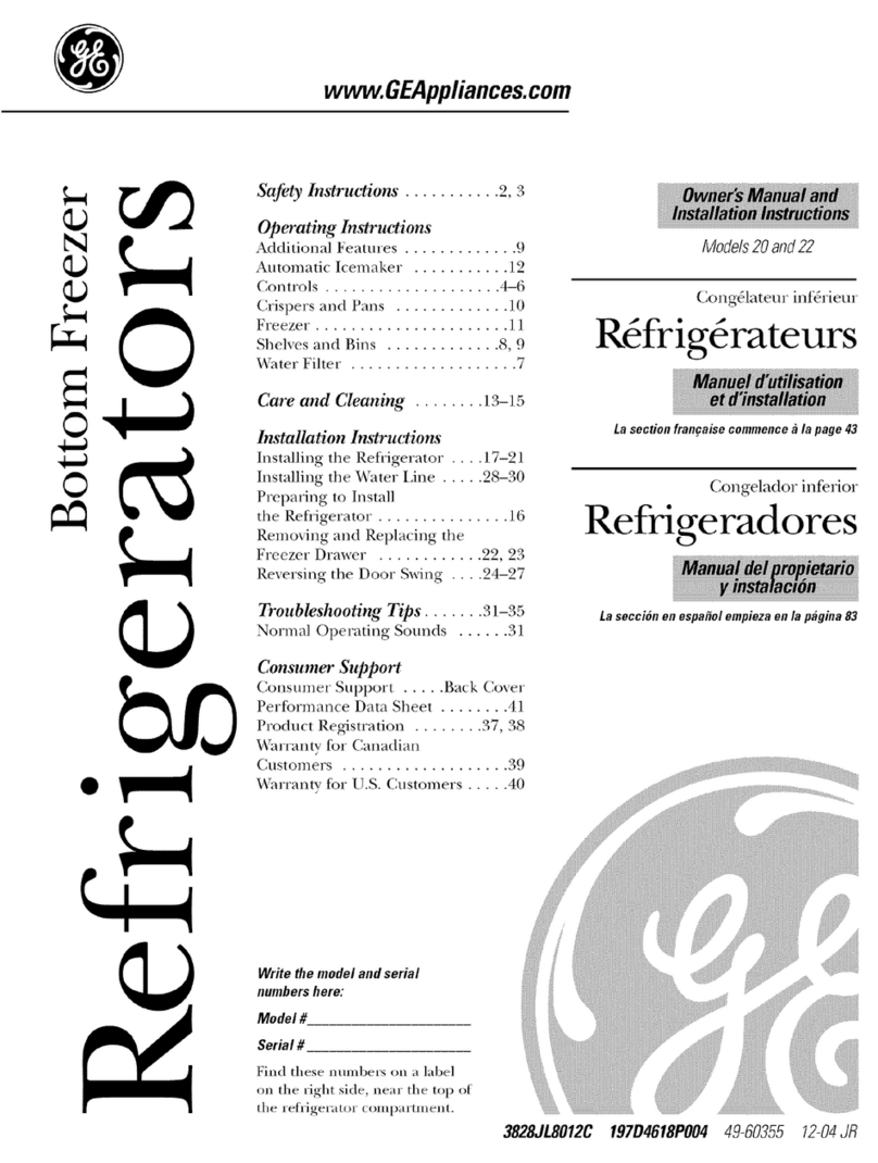 GE PDF22MFSABB and Operating instructions