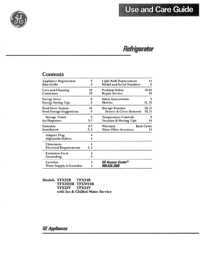GE TFX22R User manual