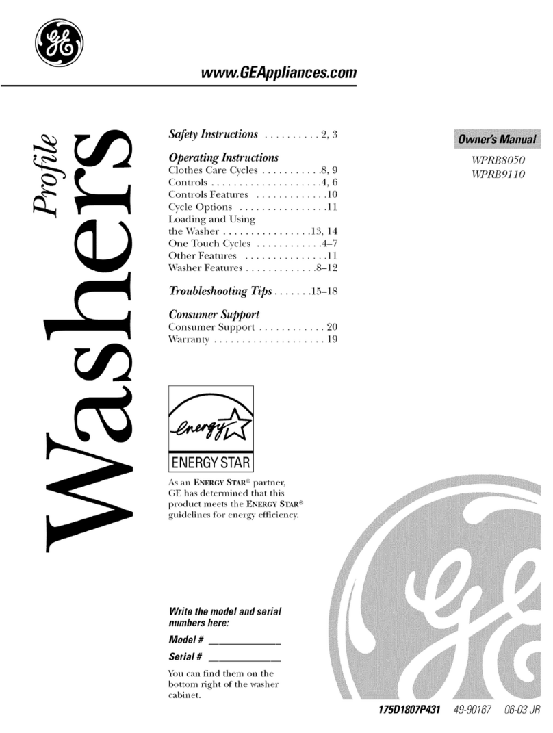 GE Profile WPRB8050 User manual