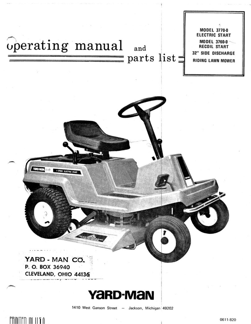 Yard-Man 3770-0 Operating manual and parts list Yard-Man 3770-0 Operating manual and parts list