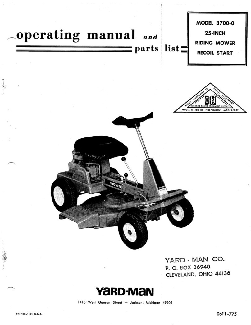 Yard-Man 3700-0 Operating manual and parts list