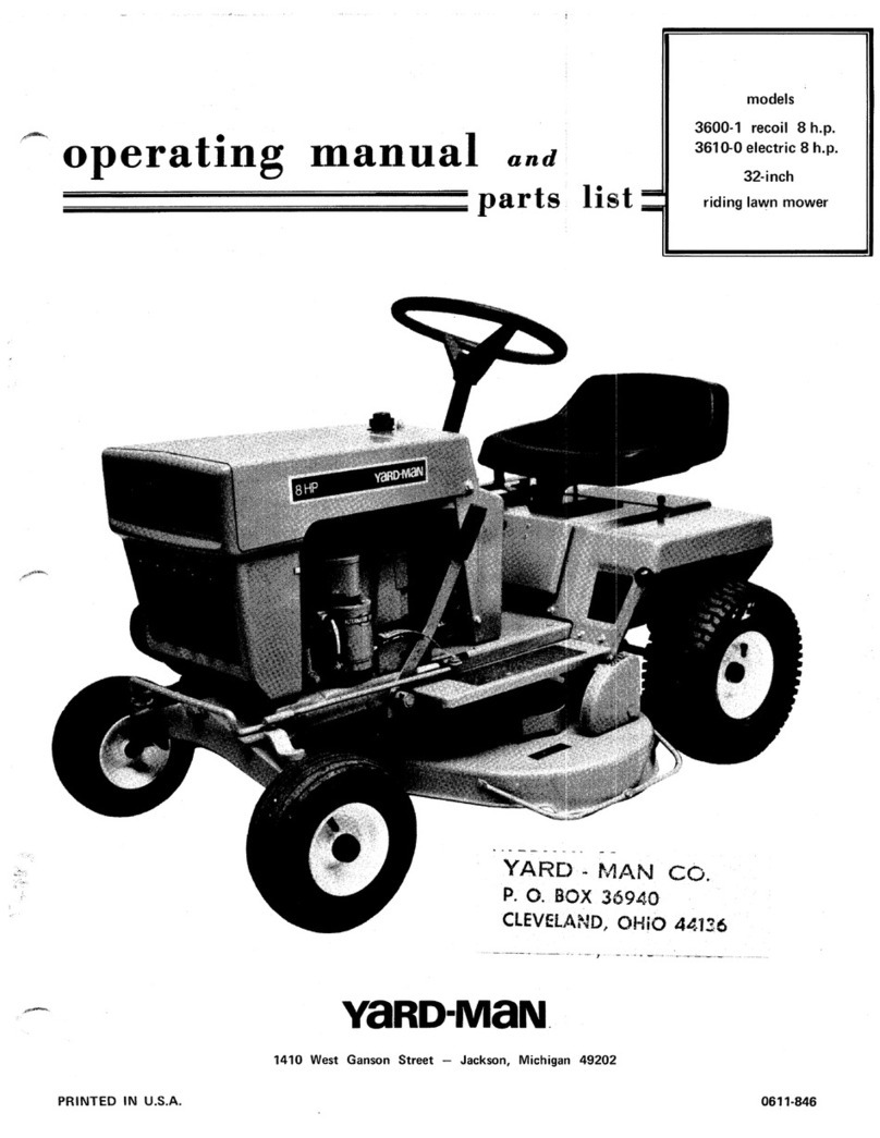 Yard-Man 3600-1 Operating manual and parts list