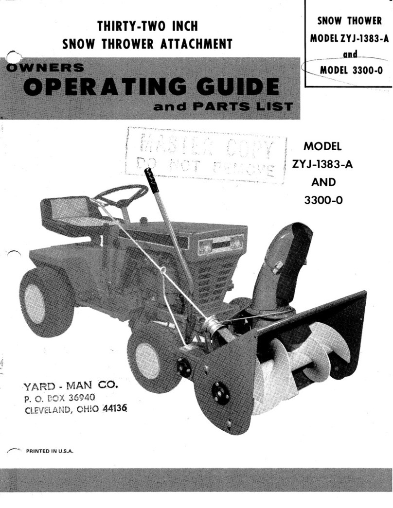 Yard-Man ZYJ-1383-A Owners operating guide and parts list