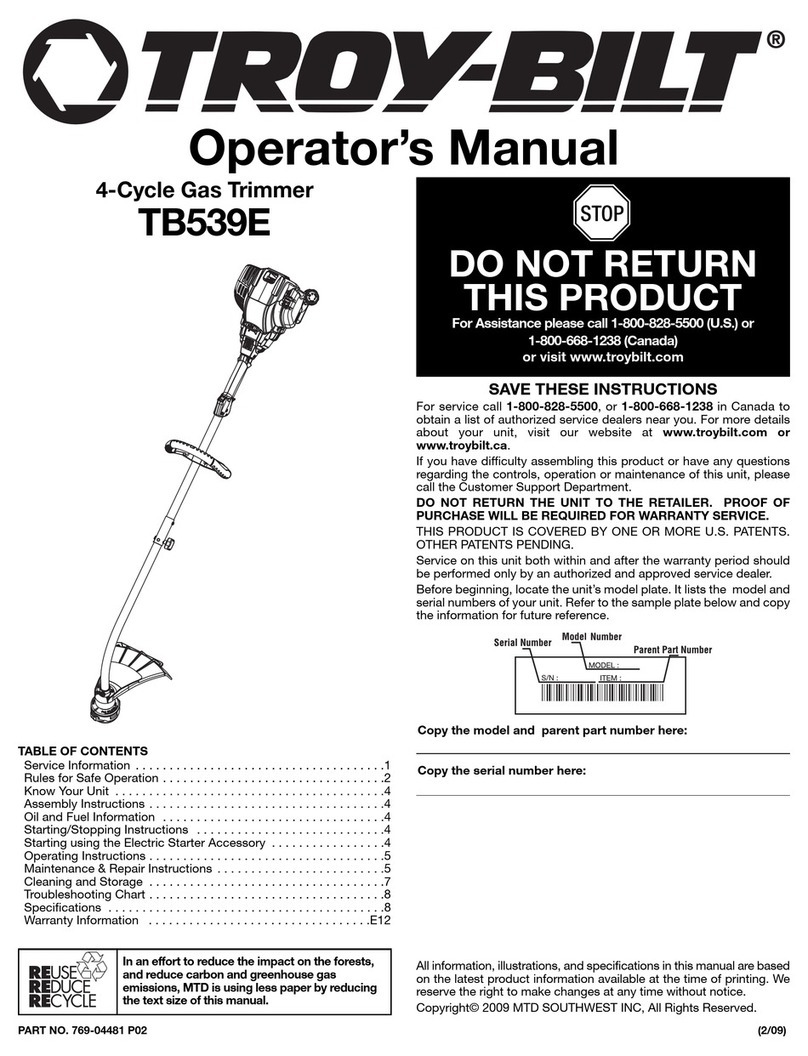 Troy-Bilt TB539E User manual
