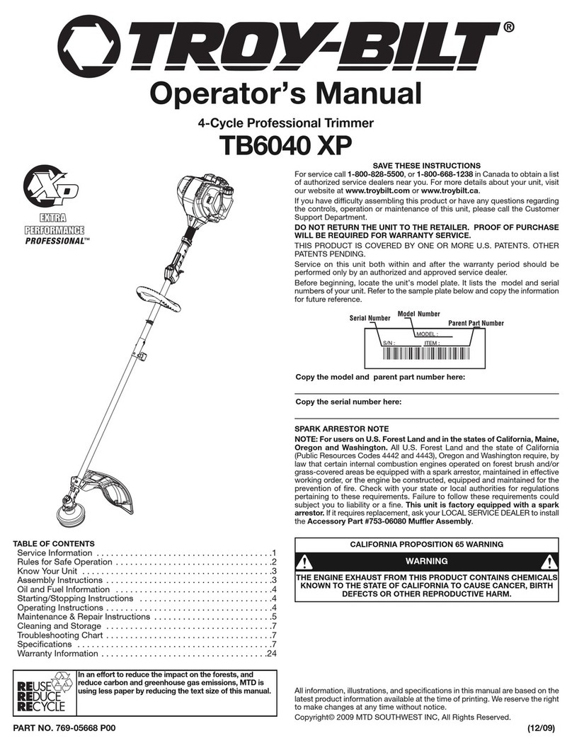 Troy-Bilt TB6040 XP Operator's manual