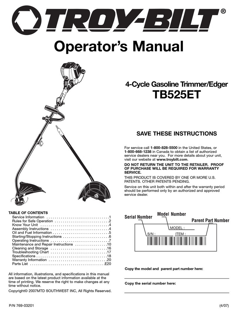 Troy-Bilt TB525ET User manual