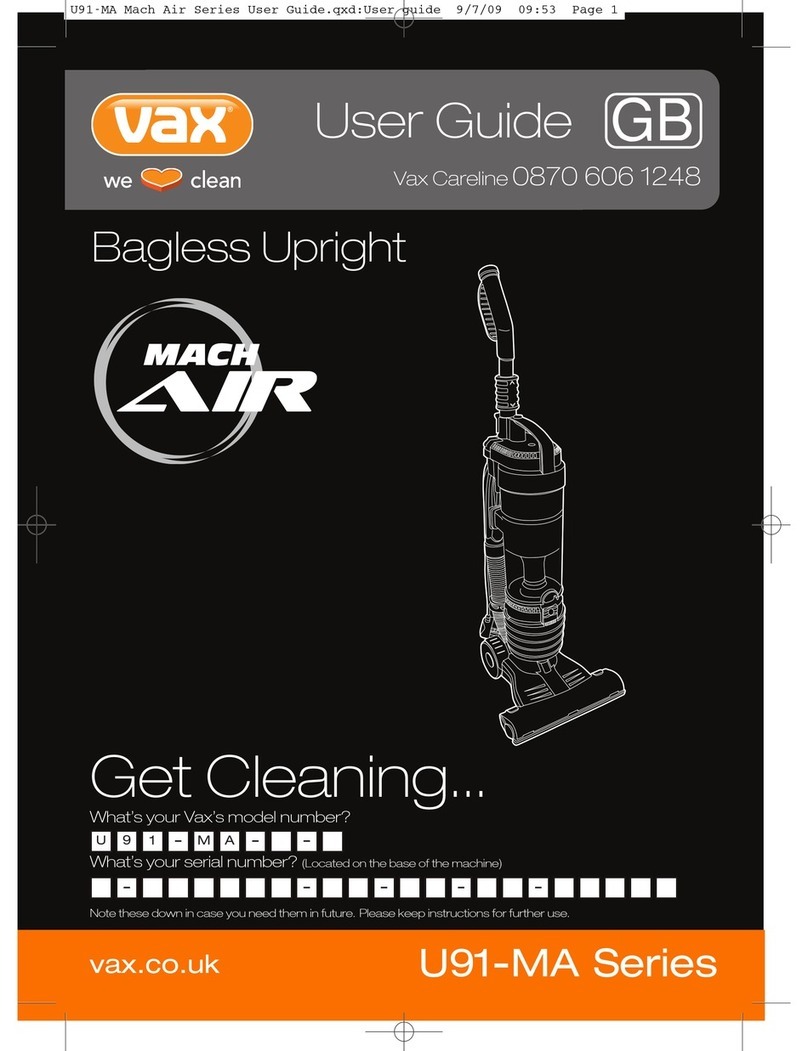 Vax Mach Air U91-MA series User manual Vax Mach Air U91-MA series User manual