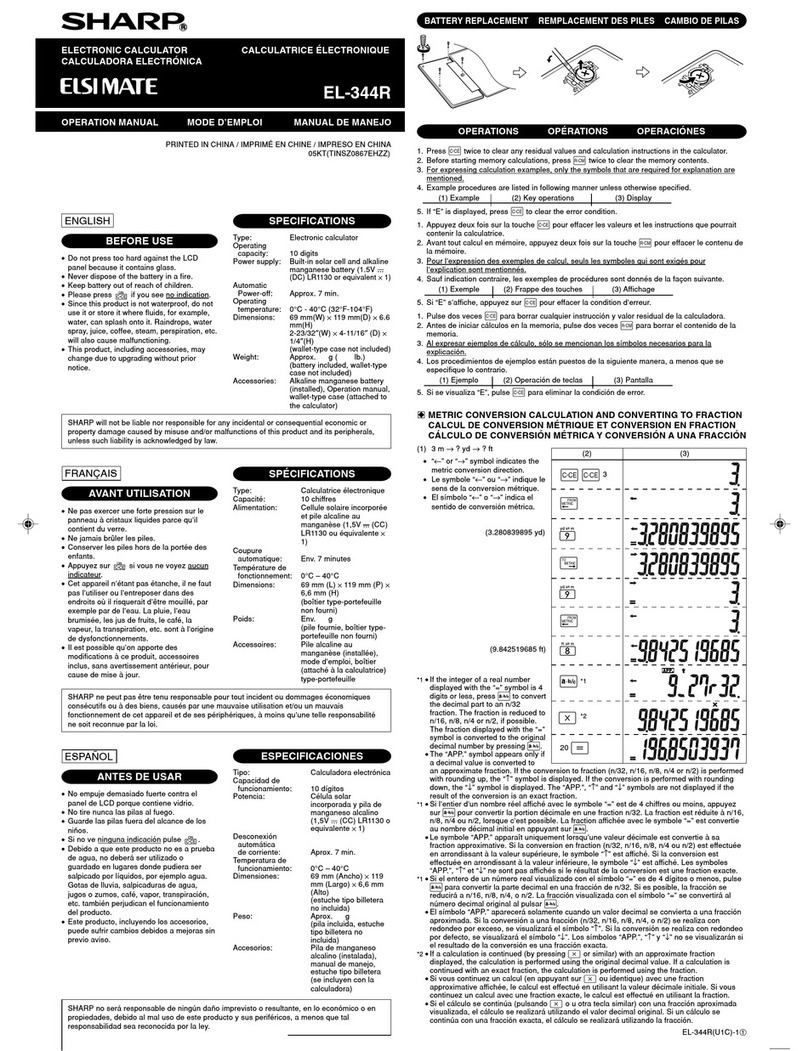 Sharp ELSIMATE EL-344R User manual