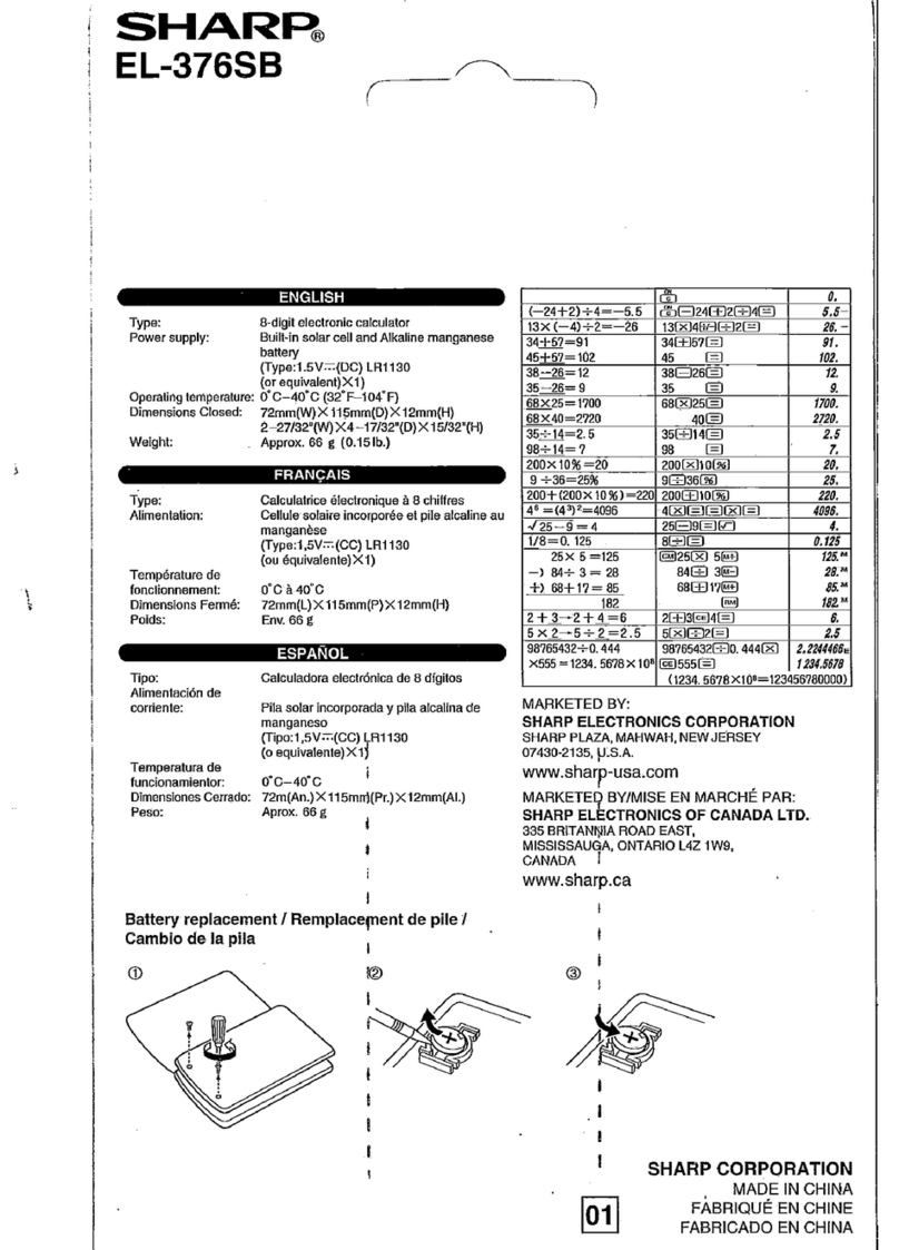 Sharp EL-376SB Operation manual