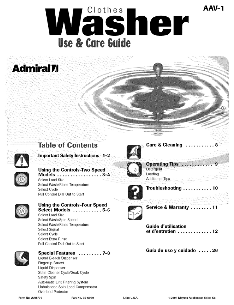 Admiral 35-6940 User manual