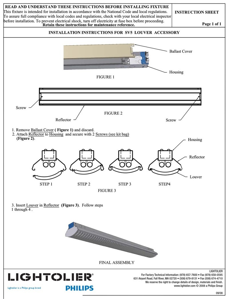 Philips Lightolier SV5 User manual