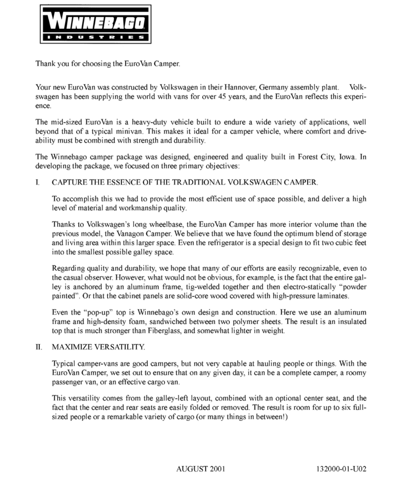 Volkswagen Eurovan Camper User manual