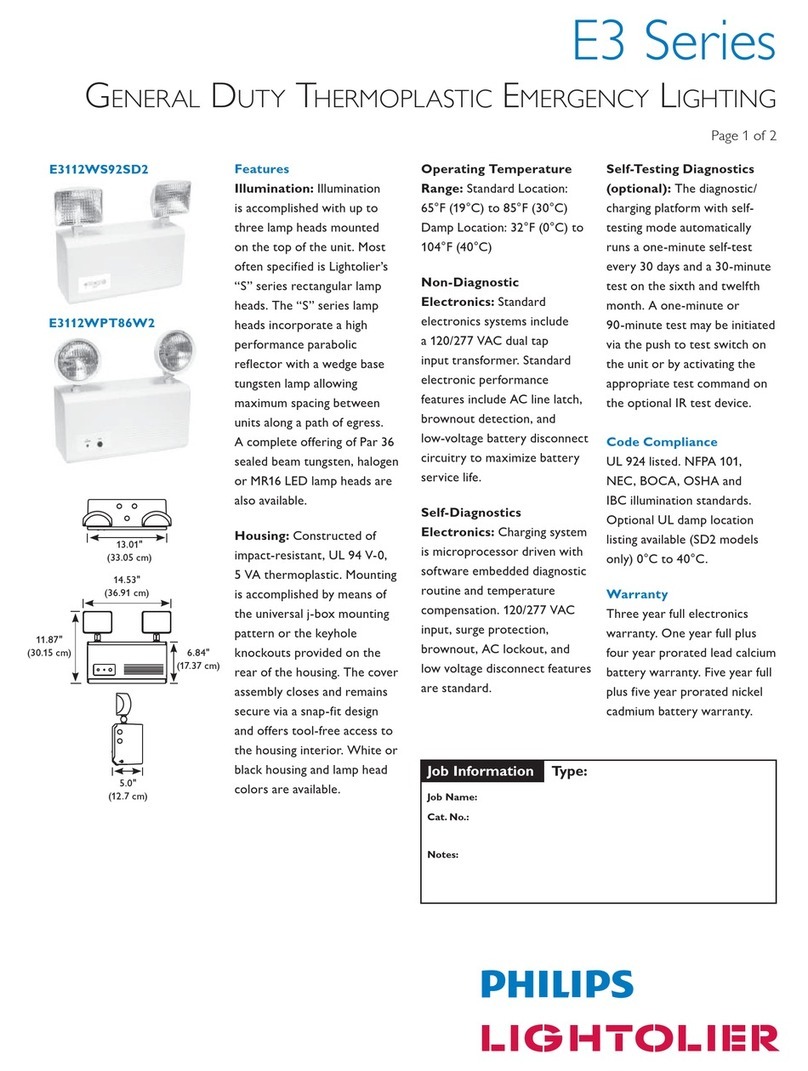 Philips Lightolier E3 Series specification