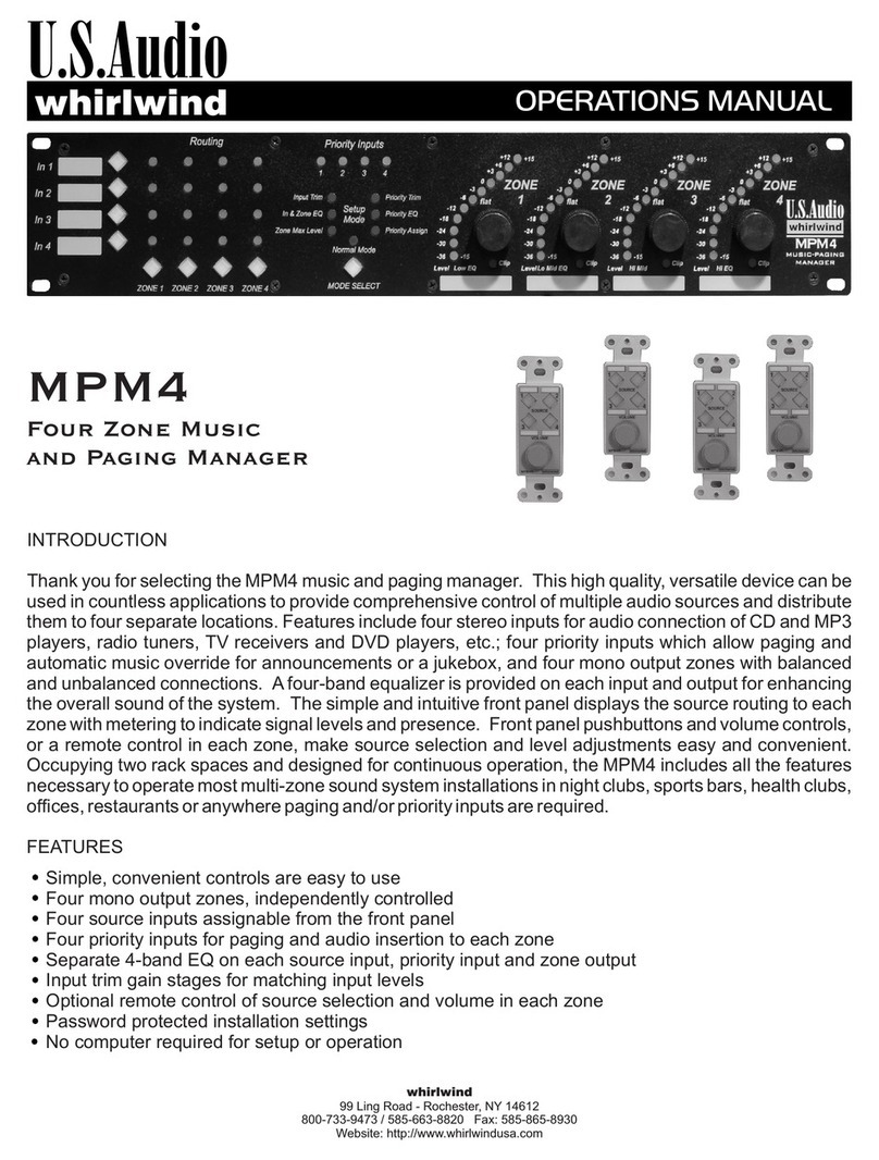 Whirlwind MPM4 Operation manual