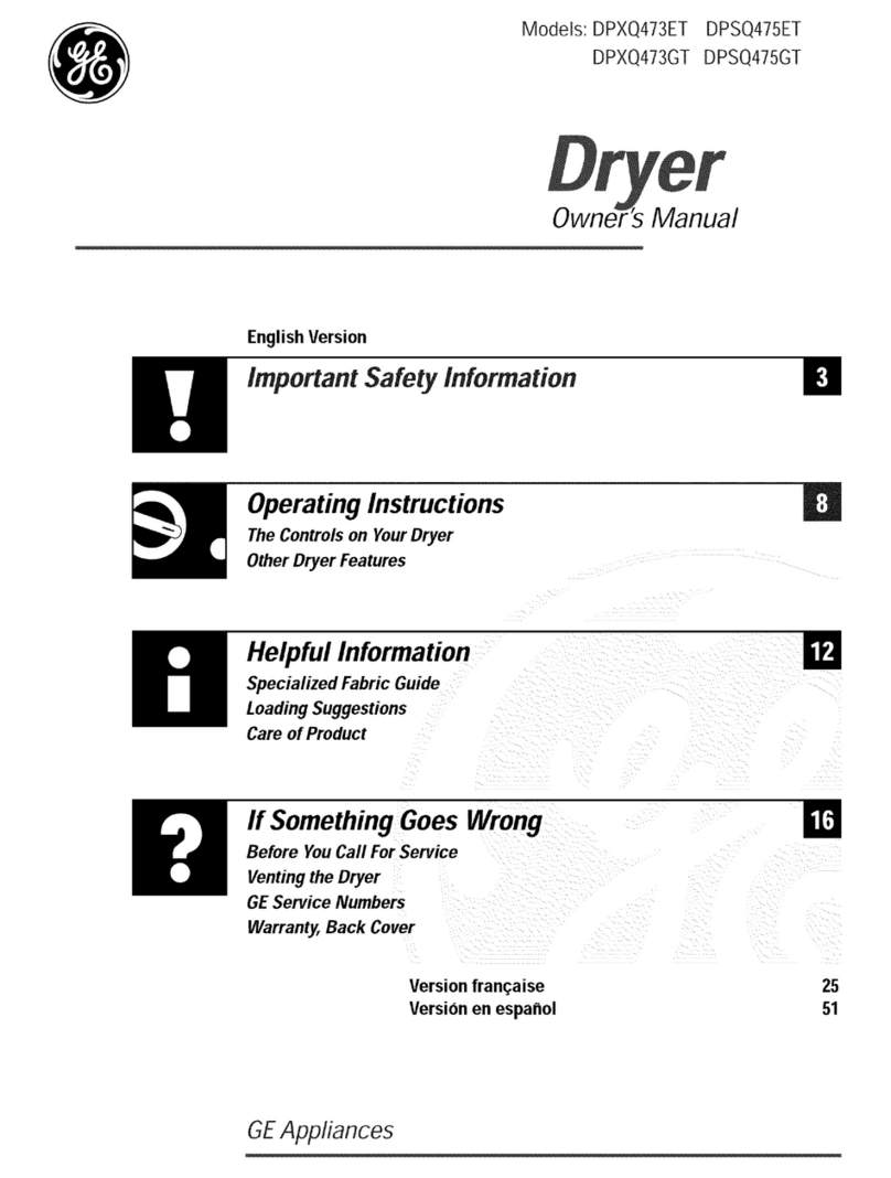 GE DPSQ475ET User manual