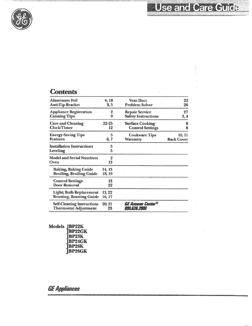 GE JBP26K User manual