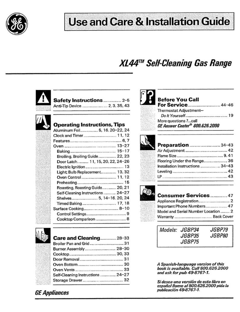 GE JGBP35WEV3WW Training manual