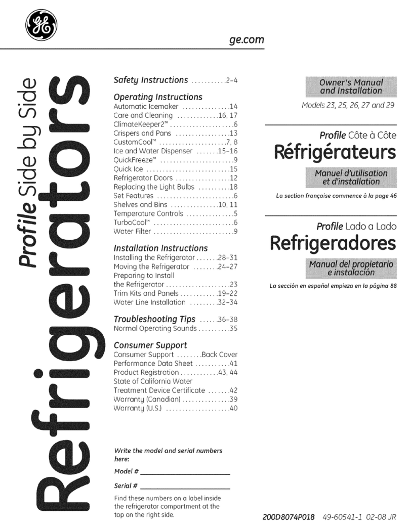 GE PSCF3TGXAFWW and Safety guide